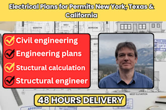 provide new york, texas, california electrical plans permit and engineer stamp