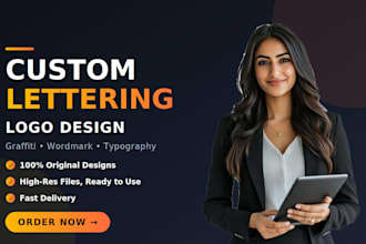 create custom font lettering graffiti and typography logo design