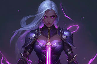 draw illustration and splash art for you
