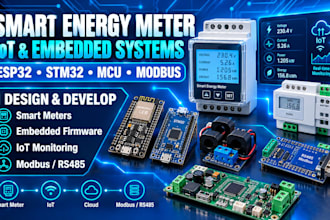 do smart energy meter, esp32, stm32, iot, mcu, sensors, firmware modbus protocol