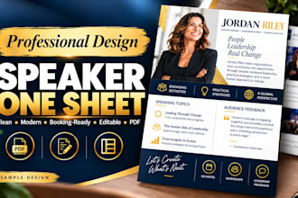 design a professional speaker one sheet
