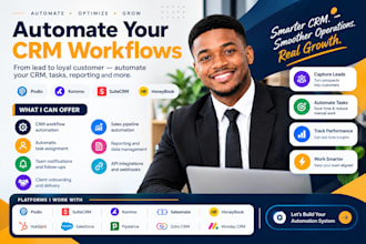 automate CRM workflows task assignment reporting  podio kommo suitecrm honeybook