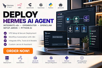 deploy hermes ai agent integrate n8n omniroute openclaw setup jarvis python ai