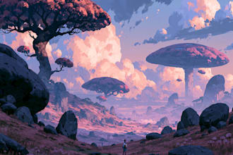 create fantasy landscape illustrations