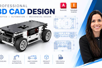 design 3d cad models for robotics automation amr chassis bom autocad inventor