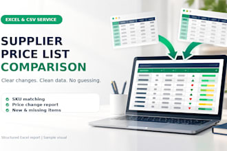 compare supplier price lists and create an excel change report