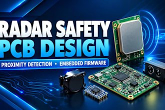 design custom radar safety pcb, mmwave proximity sensors and embedded firmware