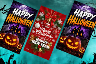 design spooky halloween party flyer vintage christmas black friday event poster