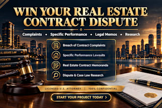 write a real estate contract legal memorandum and dispute brief