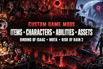create binding of isaac, noita, ror2, risk of rain 2 mods, items, characters