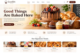 design a bakery website, cake shop website, and pastry website