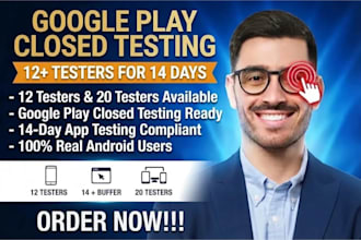 do goggle play closed testing with 12 testers for 14 days