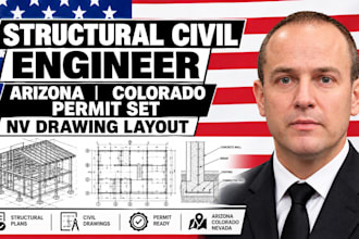 structural civil engineer arizona, colorado permit set, nv drawing layout