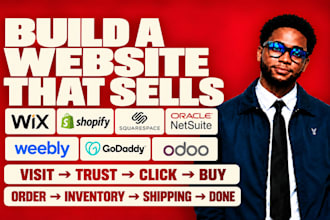 develop wix  website builder shopify squarespace netsuite weebly godaddy odoo
