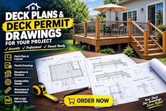 design deck plans, deck blueprints, and permit drawings