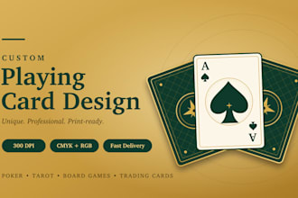 design custom playing cards, game cards, and card decks or game card with box