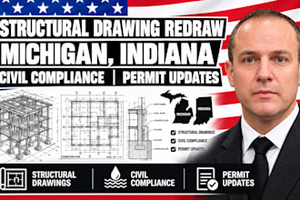 structural drawing redraw michigan, indiana civil compliance, permit updates