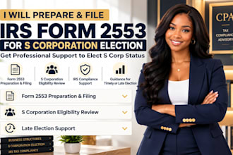 prepare and file irs form 2553 for s corporation election