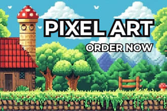 create an isometric pixel art environment, assets, map, and pixel background
