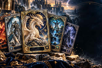design custom tcg trading cards and fantasy game card artwork