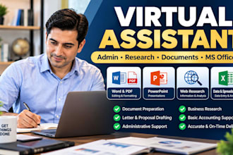 be virtual assistant for office and admin tasks