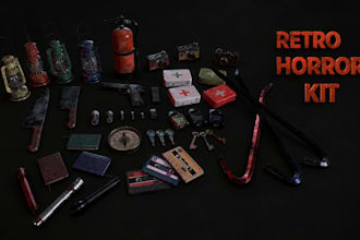 create ps1 psx low poly horror game props and puzzle items