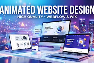 design animated webflow, animated wix website and animated webiste