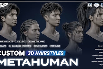 create ultra realistic 3d hair and grooms