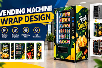 design a professional vending machine wrap