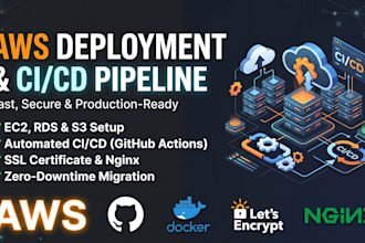 deploy and setup your web app on AWS ec2, rds with SSL and ci cd