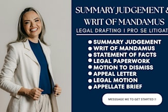 draft your motion for summary judgment and statement of facts
