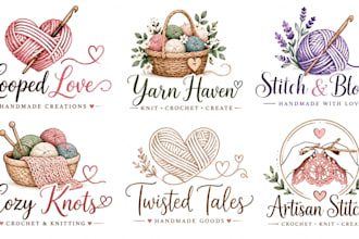 design a professional, knitting, handmade, yarn, craft, artisan crochet logo