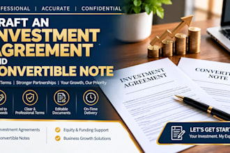 draft an investment agreement and convertible note