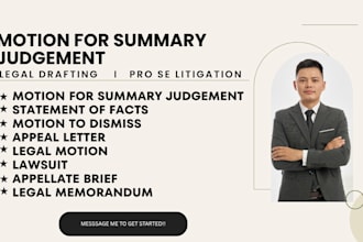 draft your motion for summary judgment and supporting memorandum