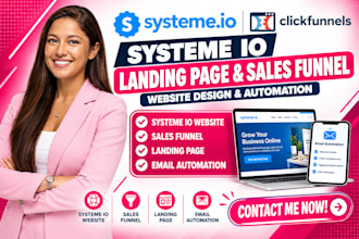 design systeme io sales funnel, systeme io landing page and systeme io website