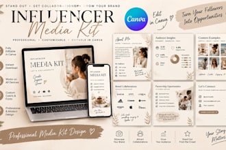 design a professional influencer media kit in canva