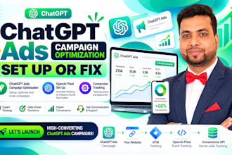 setup chatgpt ads campaign, fix openai pixel and conversion tracking