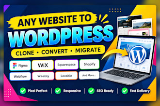 convert ai website, webflow, squarespace, PSD, wix, figma to wordpress elementor
