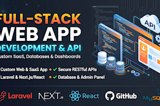 build custom full stack web app using laravel, nextjs, react, and rest API
