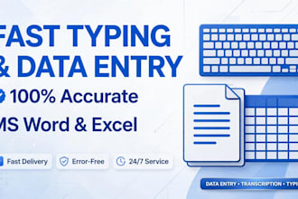 do fast typing deta entry and ms word work