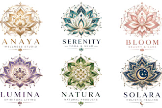 design a professional, spiritual, yoga, meditation, wellness mandala logo