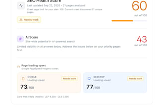 provide ai visibility and SEO audit of your website