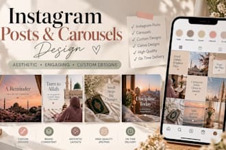 design aesthetic instagram posts and carousels using canva