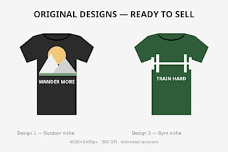 design a premium pod tshirt graphic with mockups