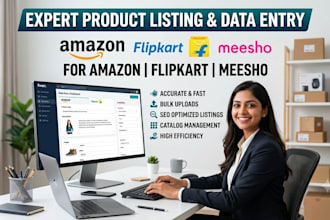 do amazon flipkart and meesho product listing and data entry
