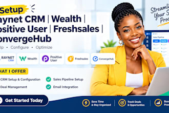 setup raynet CRM wealth positive user freshsales convergehub deals pipeline