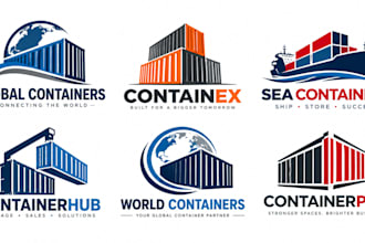 design a modern shipping, cargo, logistics, transport industry containers logo