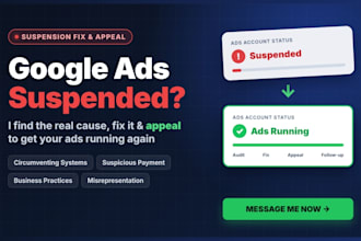 fix google ads suspension, suspended ads account and appeal to unsuspend
