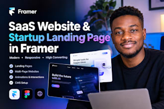 design a saas website and startup landing page in framer