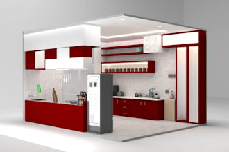 do 3d interior design and exhibition stalls